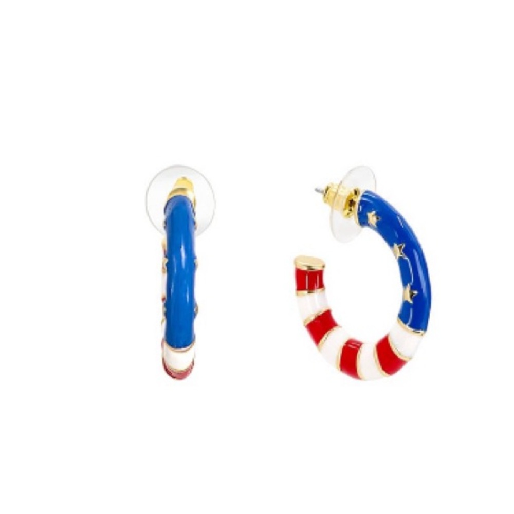 Celebrate Together stars stripes c-hoop earrings